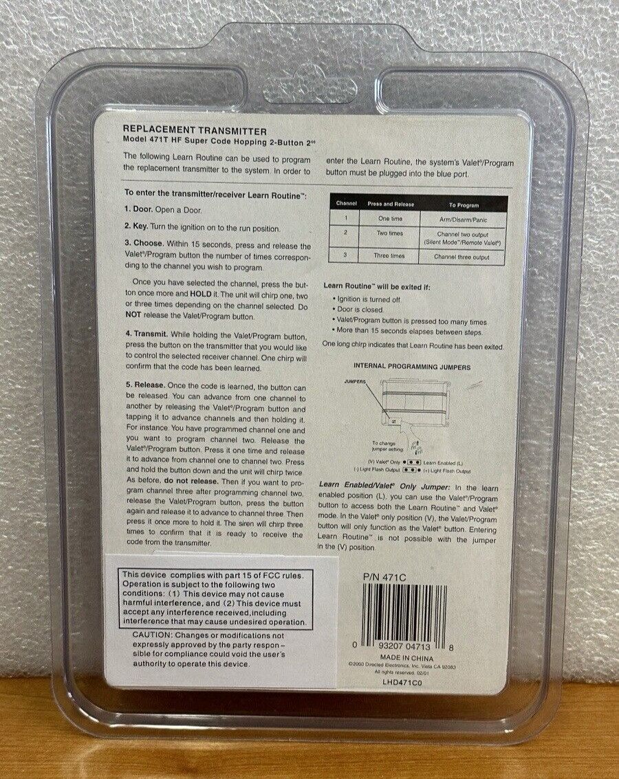 Viper 471T 2-Button Replacement Remote Control Transmitter OEM Directed Sealed