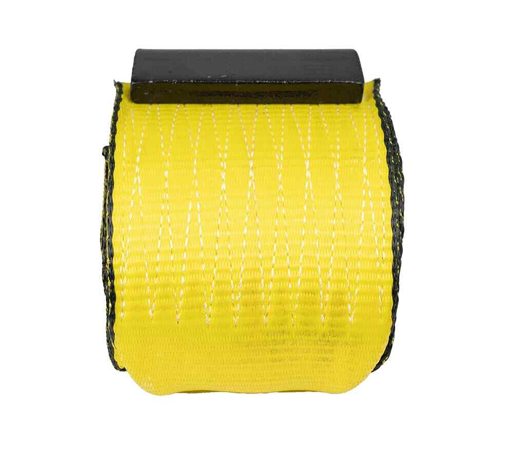 (10 Pack) 4" x 5' Roll Off Container Yellow Winch Strap w/ Large Flat Hook fo...