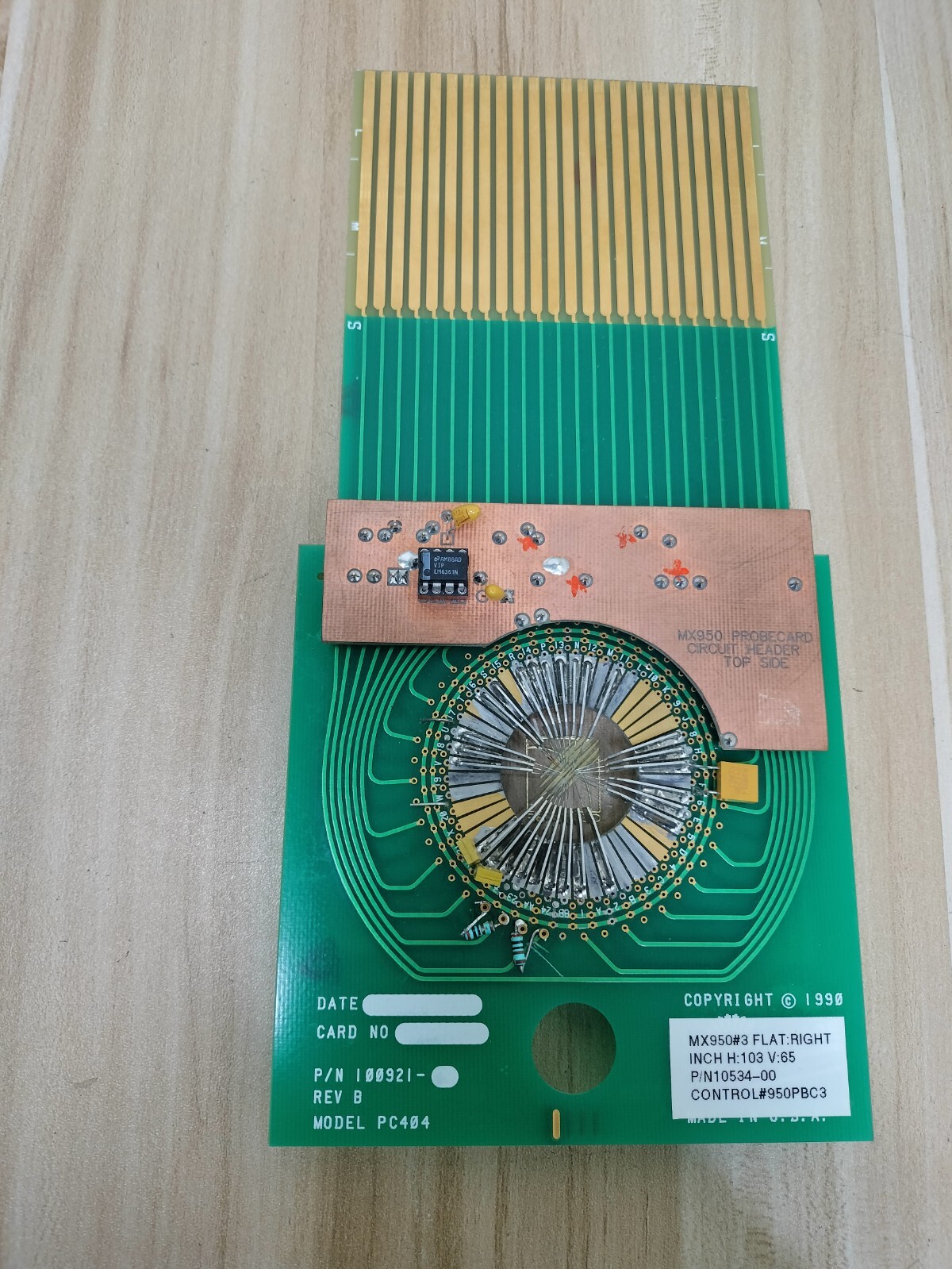 MX950#3 FLAT:RIGHT PROBEBOARD CERPROBE (P/N 10534-00)