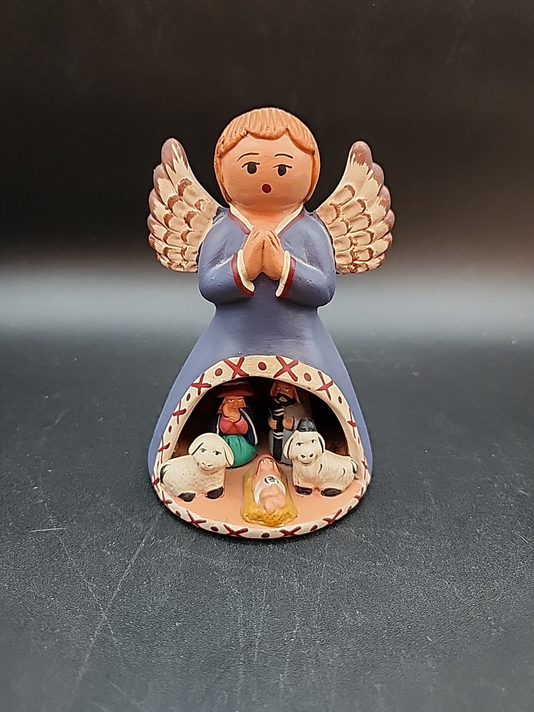VTG Peru Nativity Folk Art 5"tall, BIRTH OF CHRIST Christmas Creche Clay Pottery