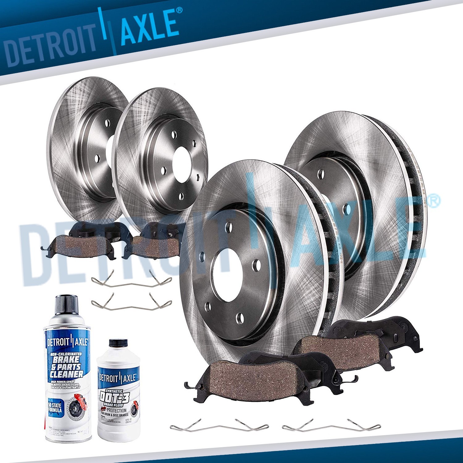 11.26" Front and 11.34" Rear Brake Rotors Brake Pads for Volvo S60 S80 V70 XC70