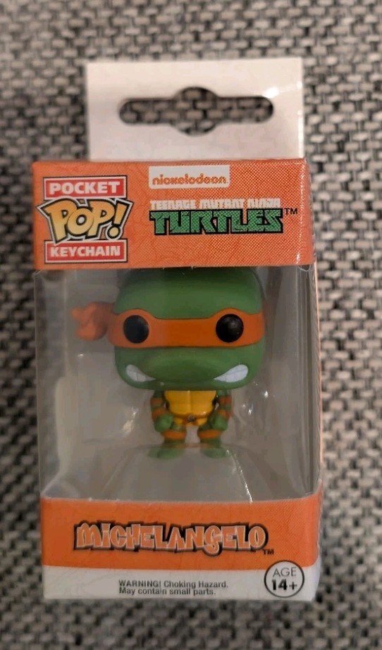 Funko Pocket Pop Michelangelo Ninja Turtle Key Chain New 849803045777 HTF- New!