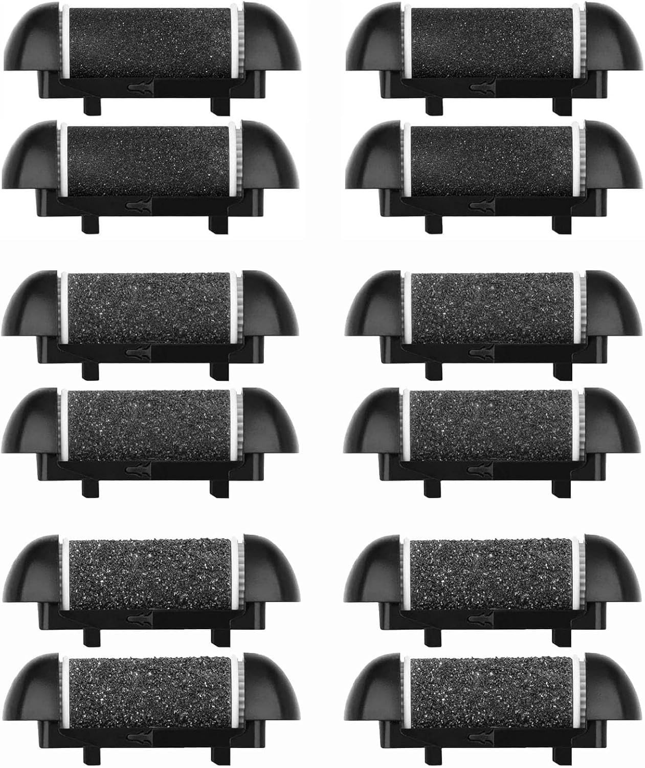 12 Pack Different Coarse Replacement Roller Heads 1 Count (Pack of 1), Black