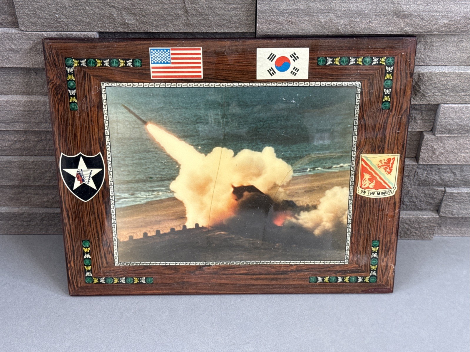 Vintage 1950s-‘60s  37th Field Artillery Battalion South Korea Wood Plaque
