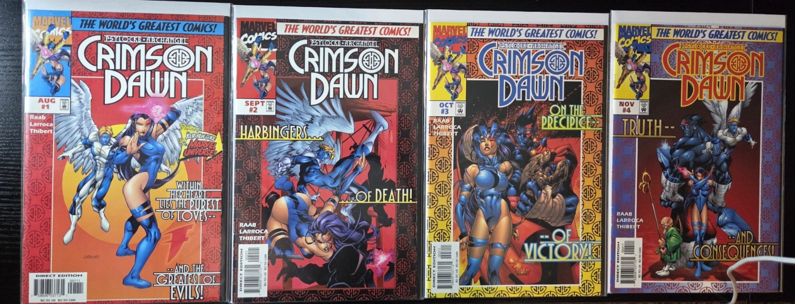 Psylocke and Archangel: Crimson Dawn 1 2 3 4 1-4 Complete Set Marvel 1997 VF/NM
