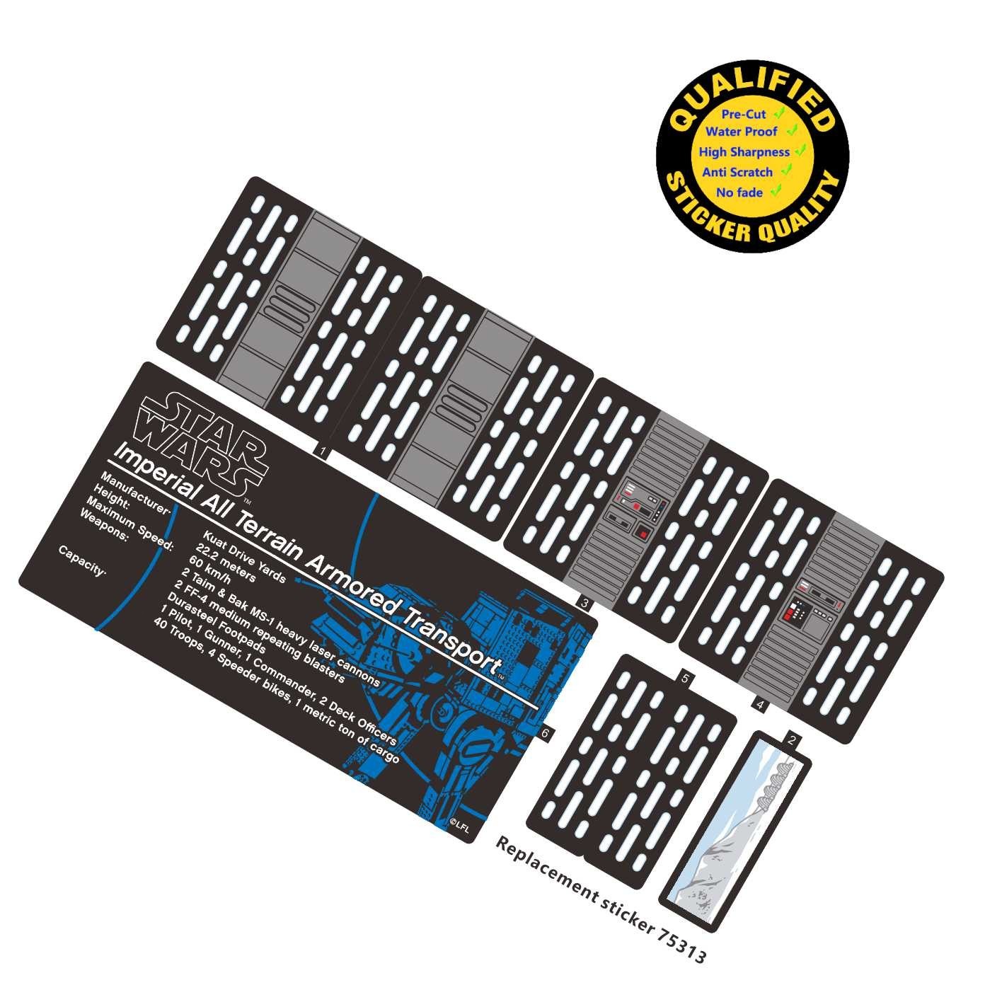 Replacement sticker for set 75313 Precut sticker