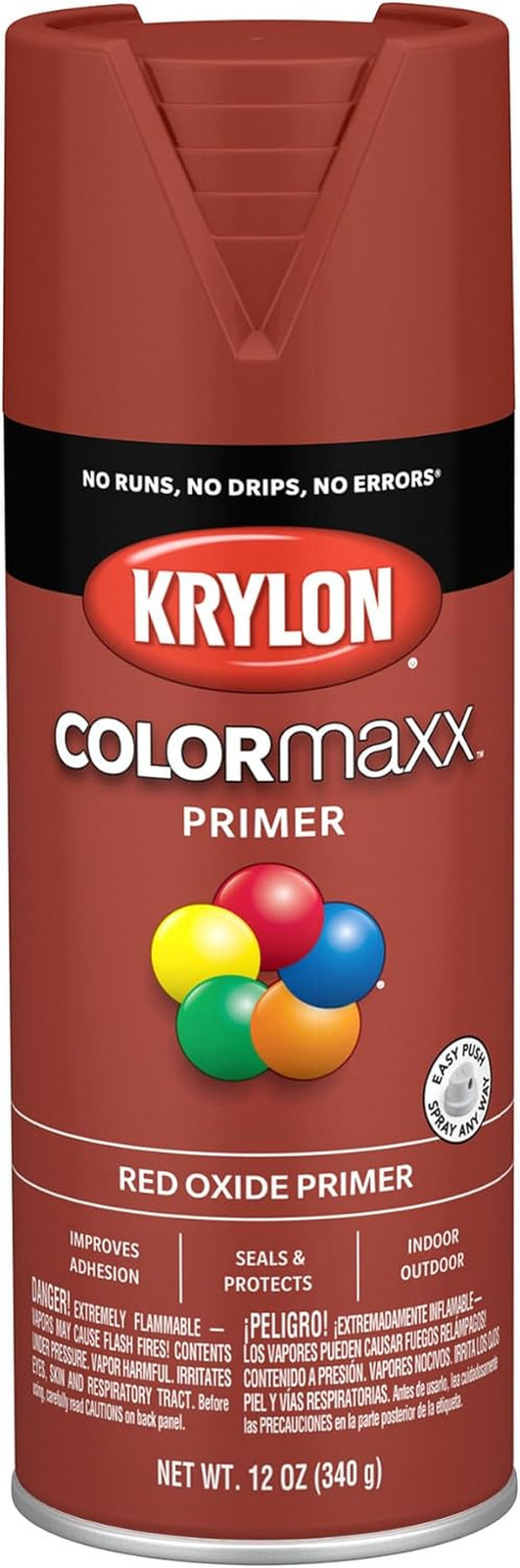 COLORmaxx Red Oxide Spray Primer 12oz Indoor Outdoor Rust Resistant