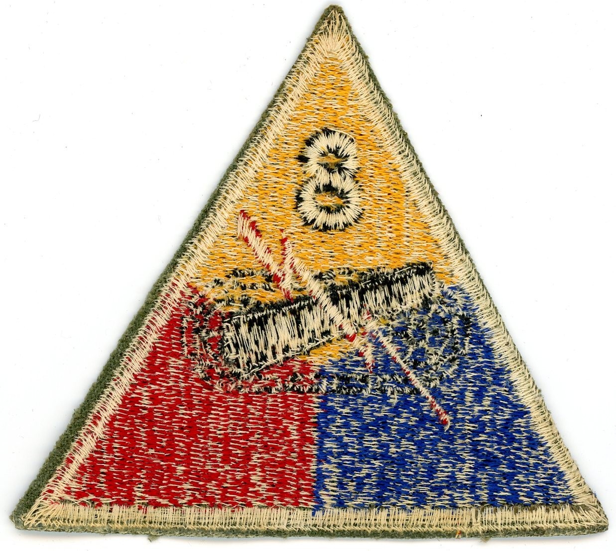 US Army WWII Patch: 8th Armored Division Cut Edge