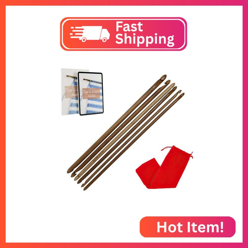 KnitPal Double Ended Tunisian Afghan Crochet Hooks Set - Tunisian Crochet Hooks