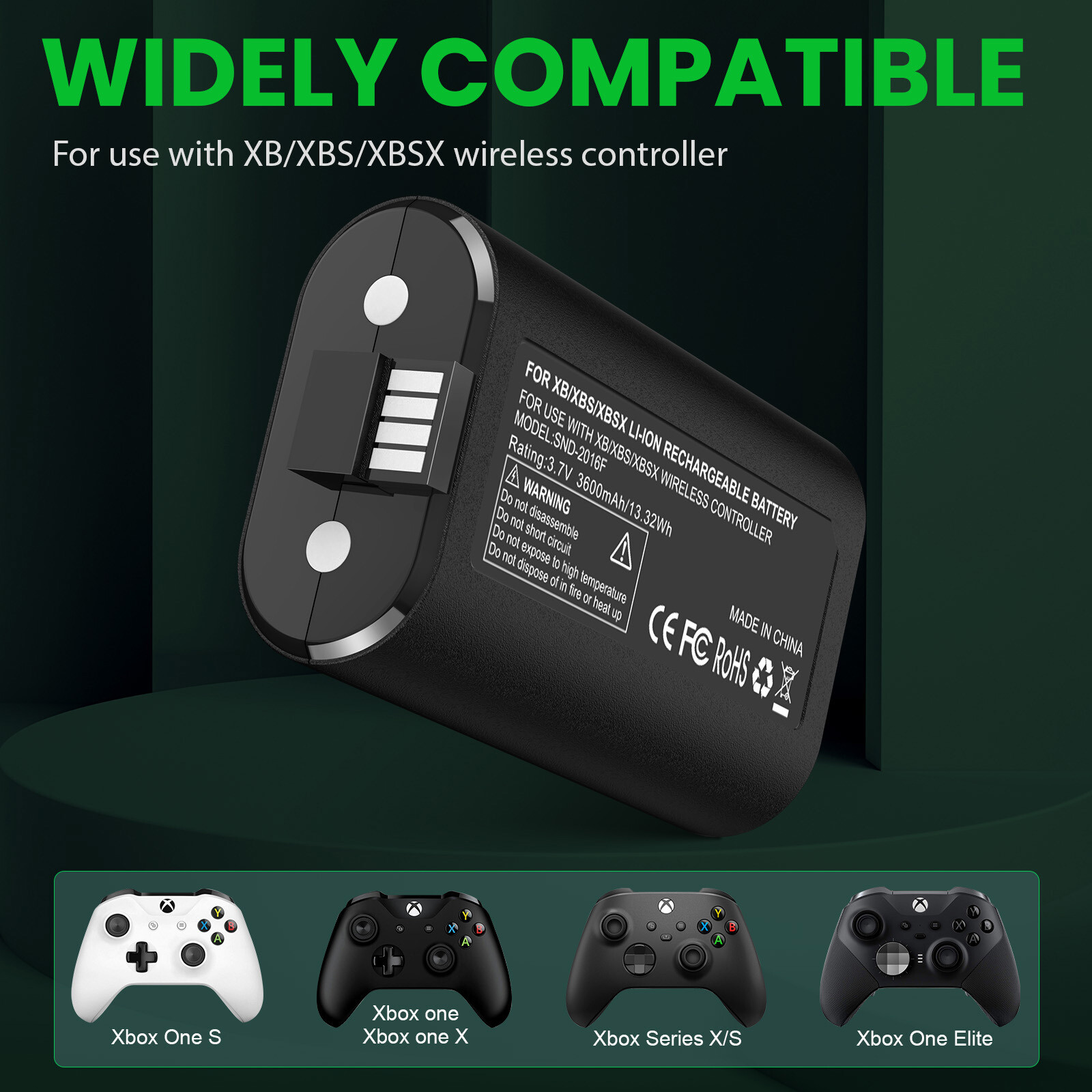 2 Rechargeable Battery Pack For XboxOne S X/Series X S Controller+Charging Cable