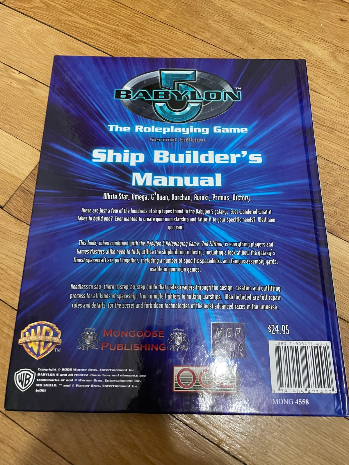 Babylon 5 Roleplaying Game Ship Builder's Manual HC D20 Mongoose