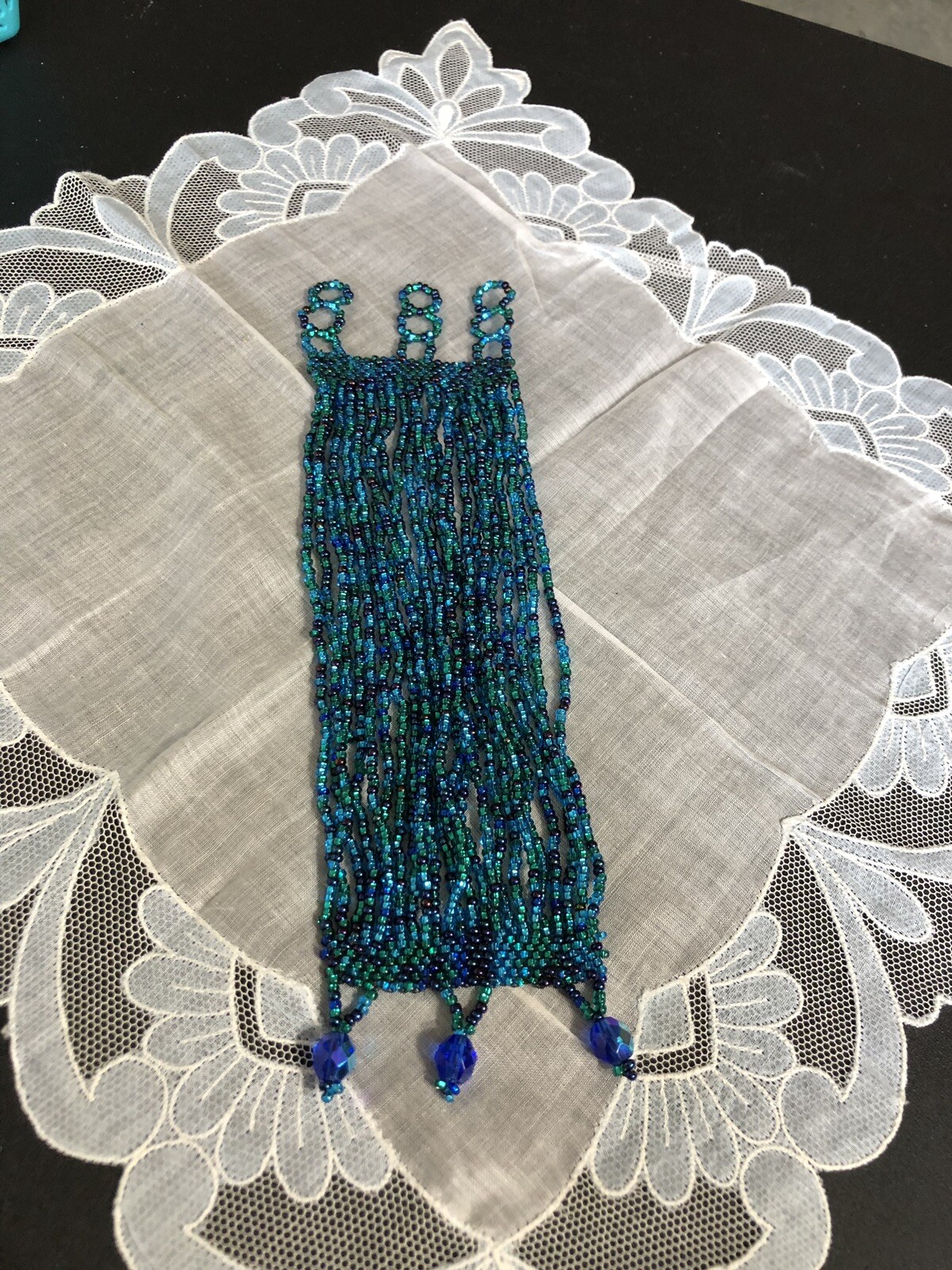 Blue Micro Beaded Bracelet Hand Crafted Jewelry YE-5