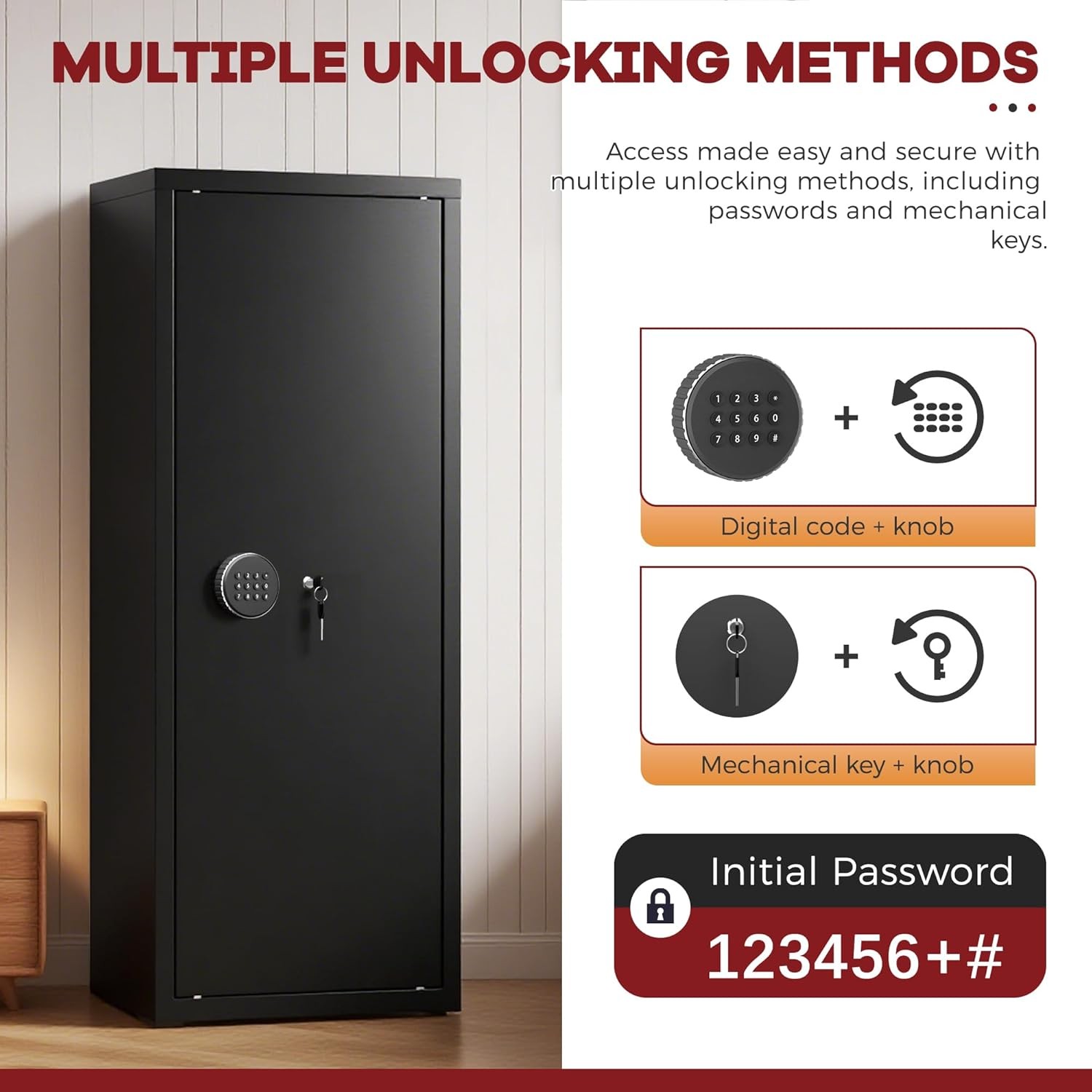 12-15 Gun Safe for Rifles,Fireproof Gun Safe for Rifles and Pistols,Rifle Safes