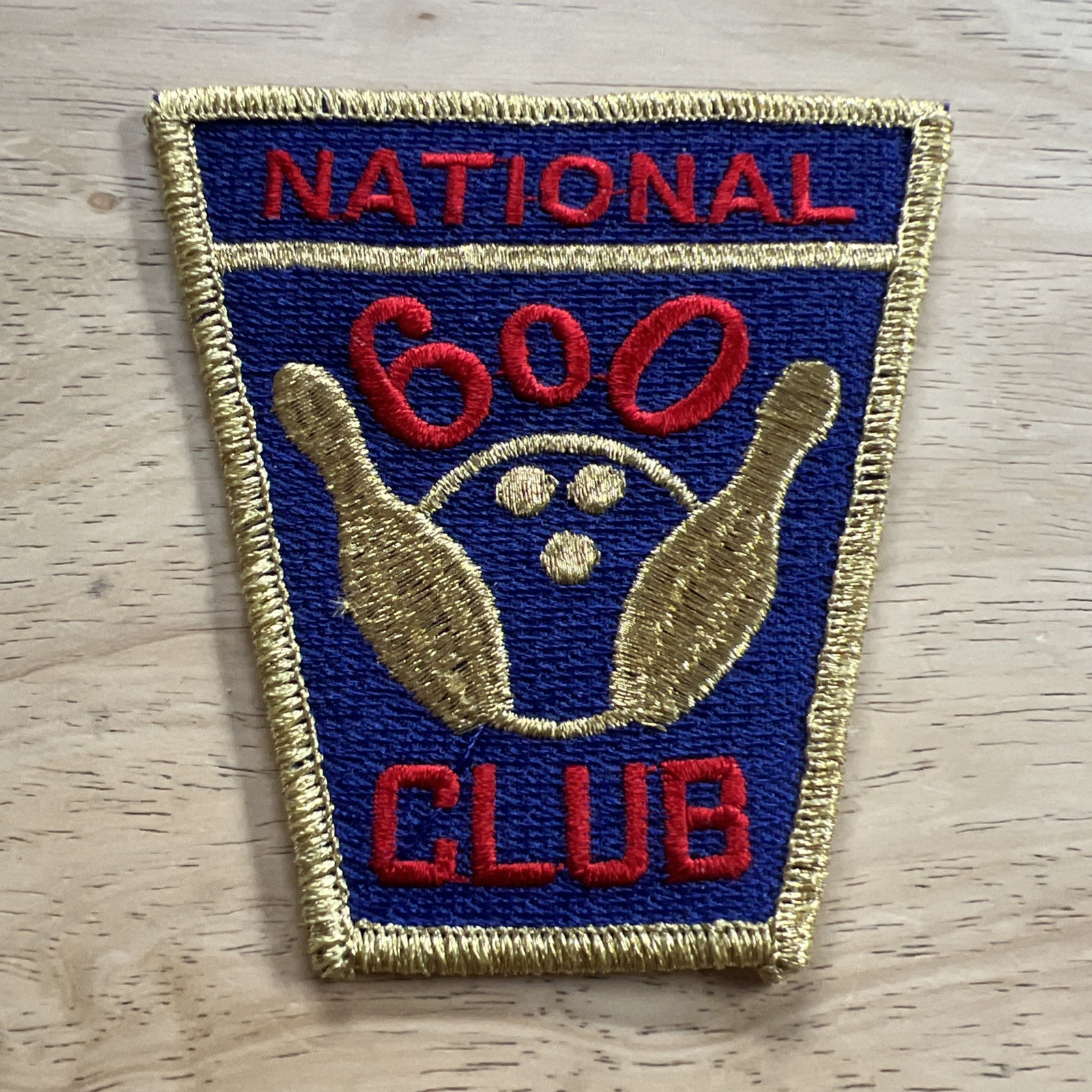 Bowling National 600 Club Patch w Gold Thread. NOS