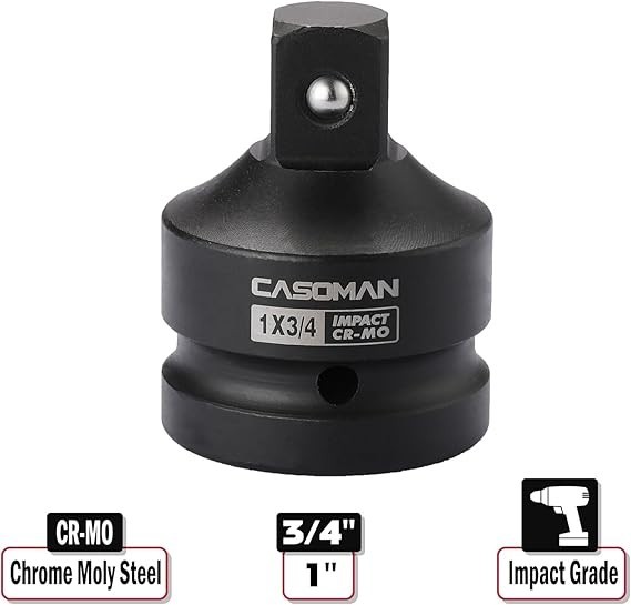 CASOMAN 1" Female to 3/4" Male Impact Adapter Cr-Mo Steel Socket ANSI Standards