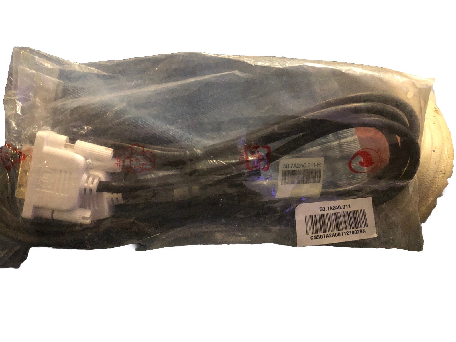 New - Genuine Dell DVI Cable - 72 Inch - 18 Pin Stock# 50.7A2A0.011