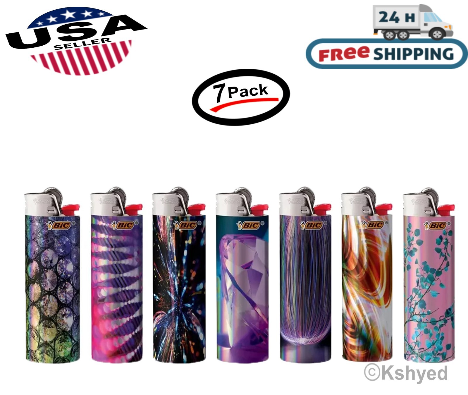 BIC Special Edition Night Out Series Cigarette Lighters Assorted Design (7 Pack)