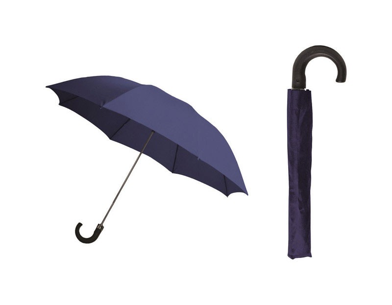 Rainbrella 48135 Navy Nylon Canopy Metal Handle Collapsible Umbrella 42 in.