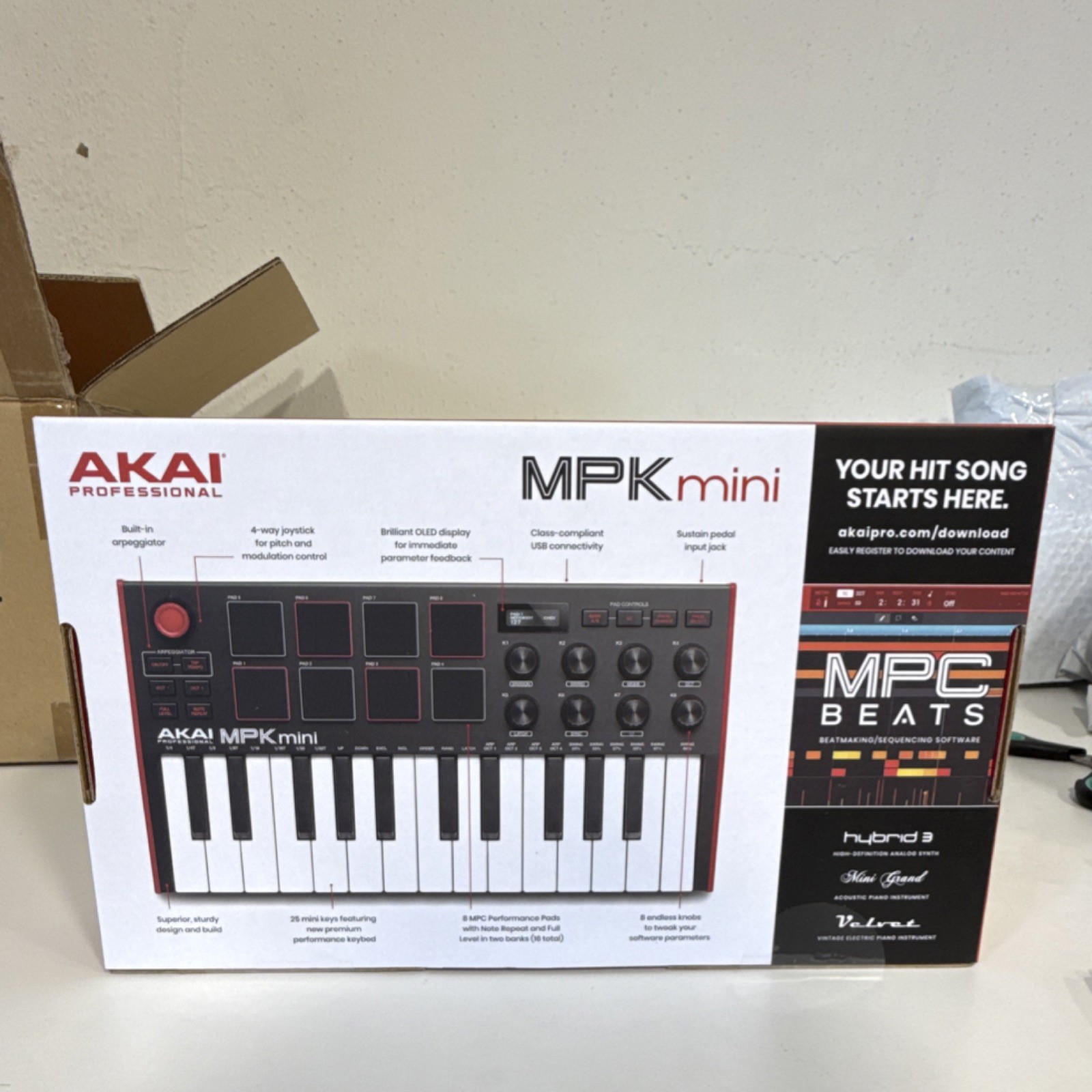 Akai MPK mini Keyboard Controller 25 Synth Keys USB 8 Performance Pads