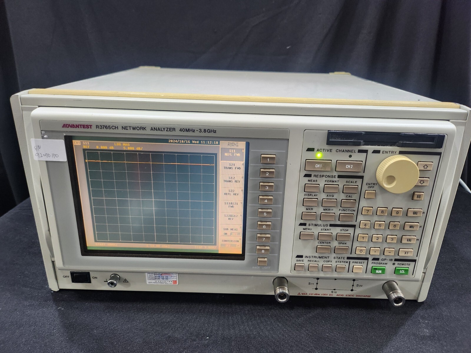 Advantest R3765CH: Network Analyzer, 40MHz-3.8GHz (0110)