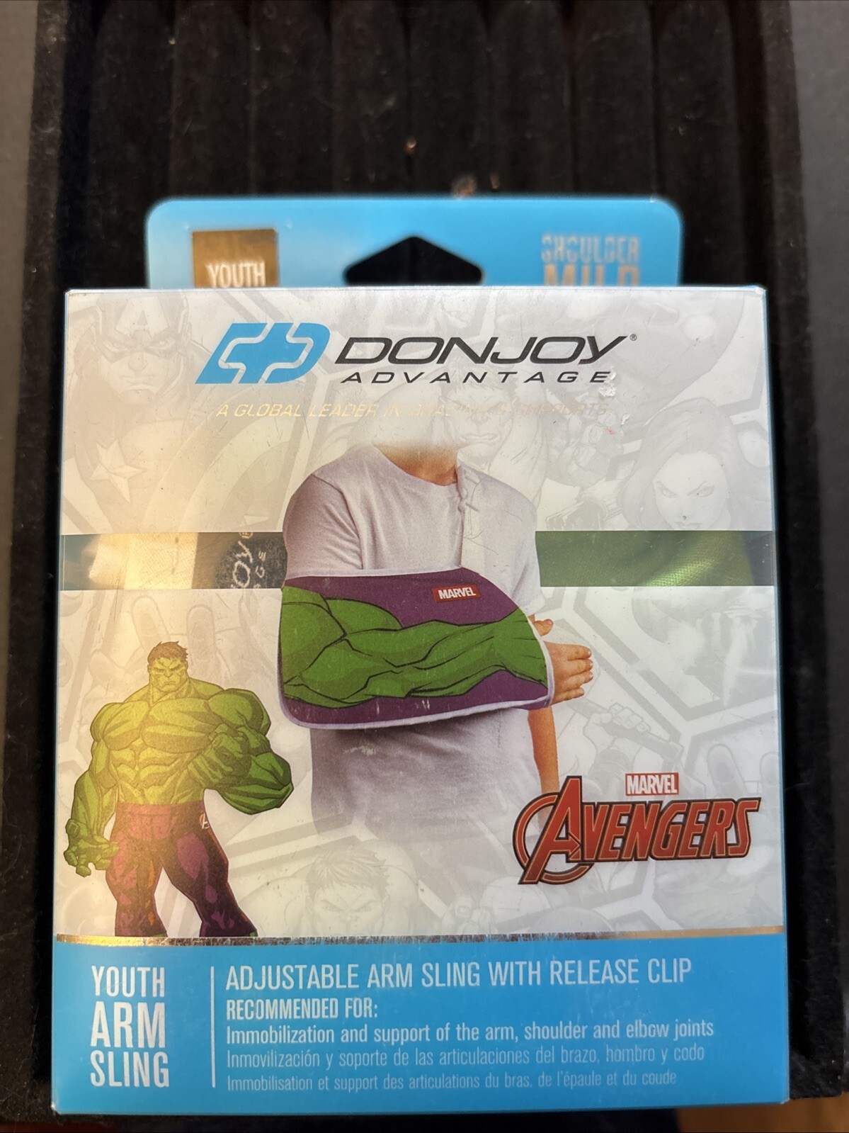 DonJoy Marvel Hulk Mild Shoulder Arm Sling Adjustable Youth Size