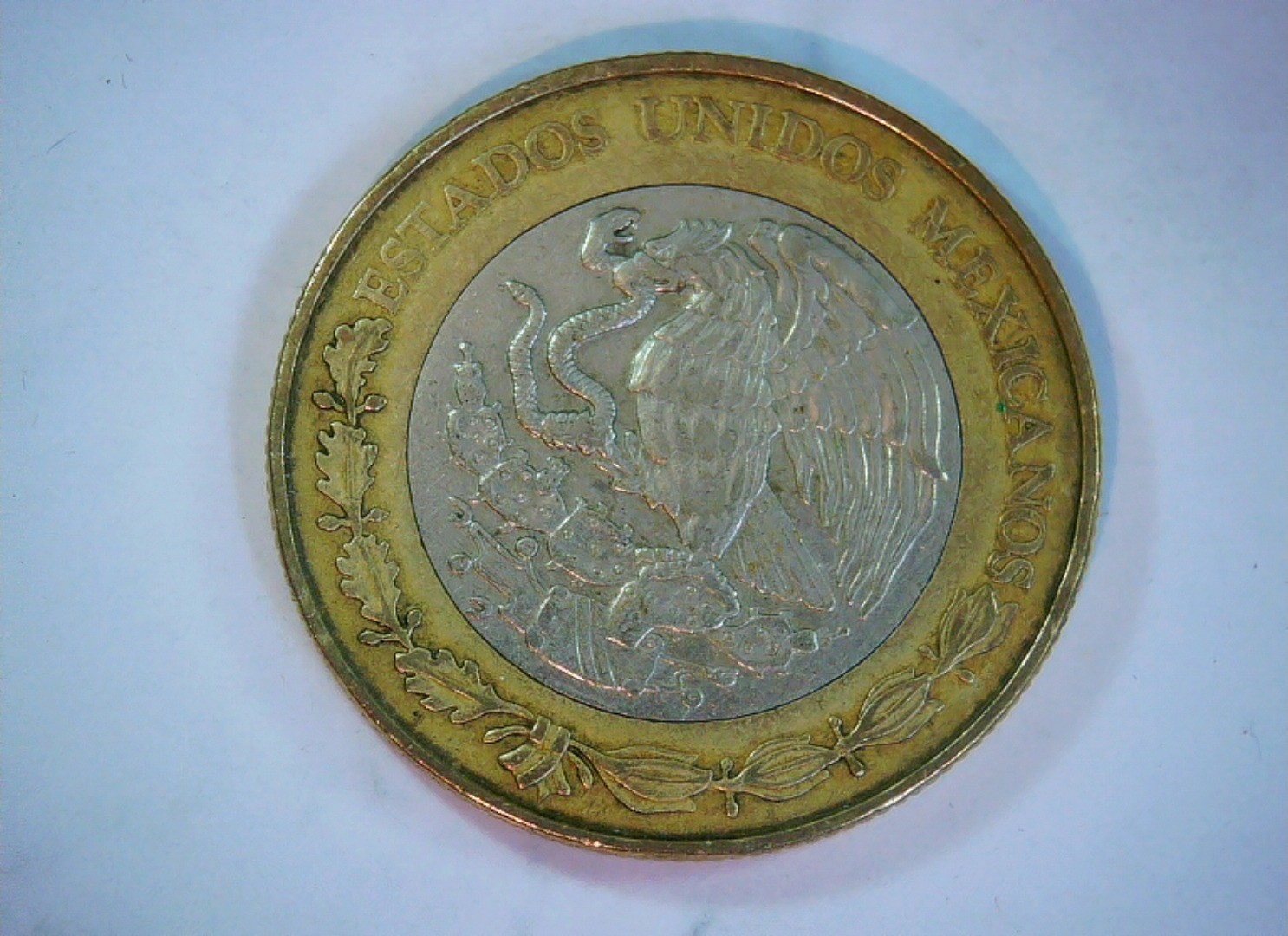 Mexico 1998 10 Pesos Mexican 10 Pesos (bimetallic, Aztec Sun Stone design) Coin