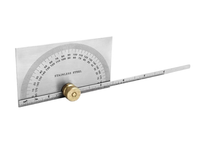 Stainless Steel Protractor Square Head Depth cum Degree Protractor