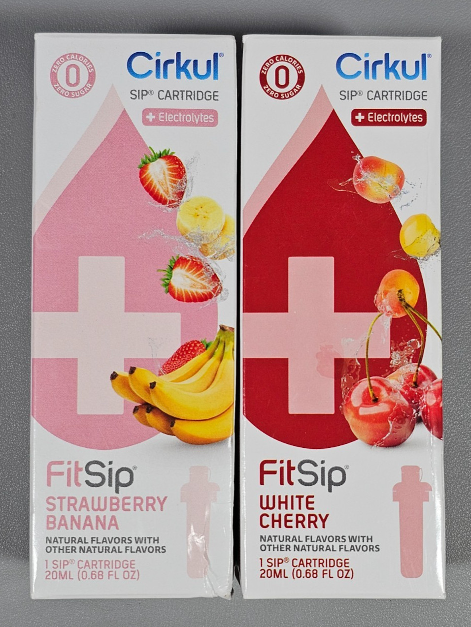 Cirkul FitSip Cartridge Electrolytes Lot of 2 Straw Banana/White Cherry UNOPENED