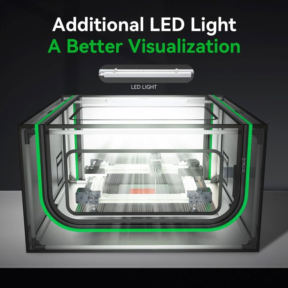 Laser Engraver Integrated Enclosure with LED Light, Fireproof and Dustproof Prot