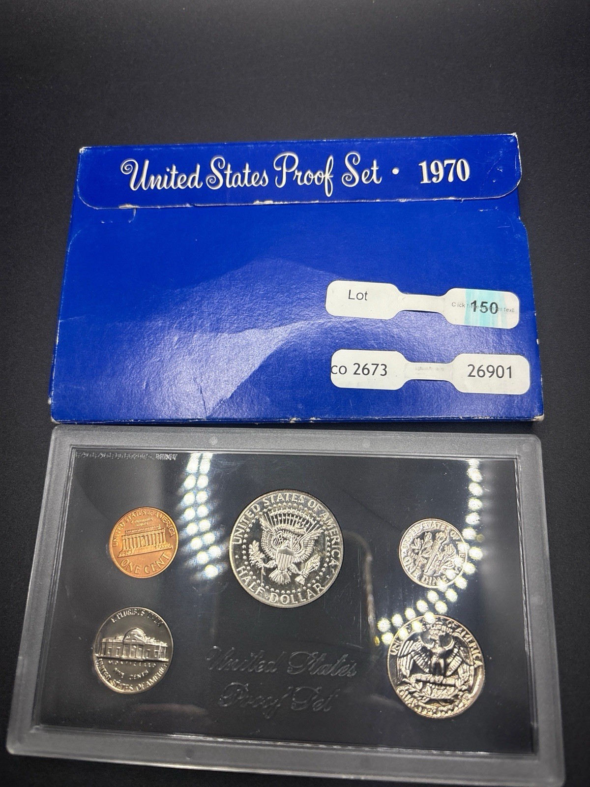 1970-S US Mint Proof Set - Original Blue Envelope & 5 Coins (Key Half Dollar)⁠