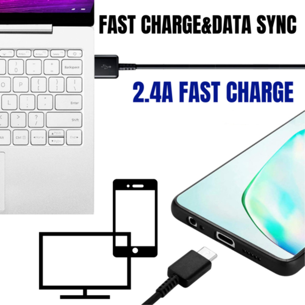 1000X Bulk Lot Type C Charger Cable USB C Fast Charging Cord For Samsung Android