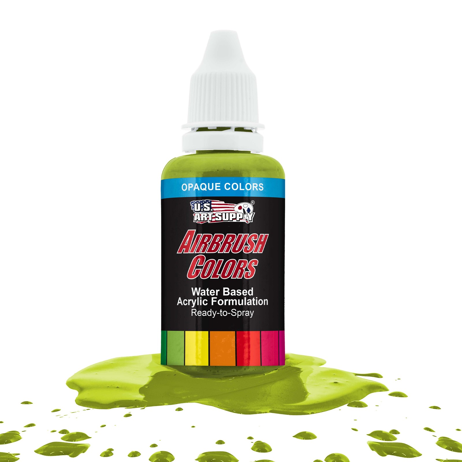US Art Supply 1-Ounce Opaque Chartruesse Airbrush Paint
