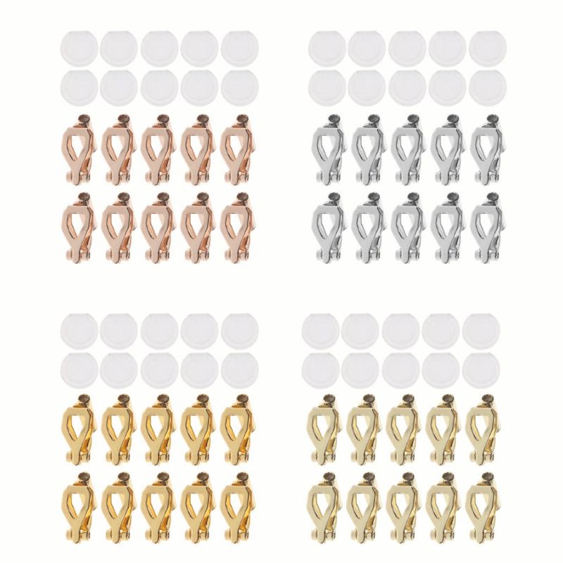20x Convenient Clip-on Earrings Converter Components DIY Non Pierced Earrings