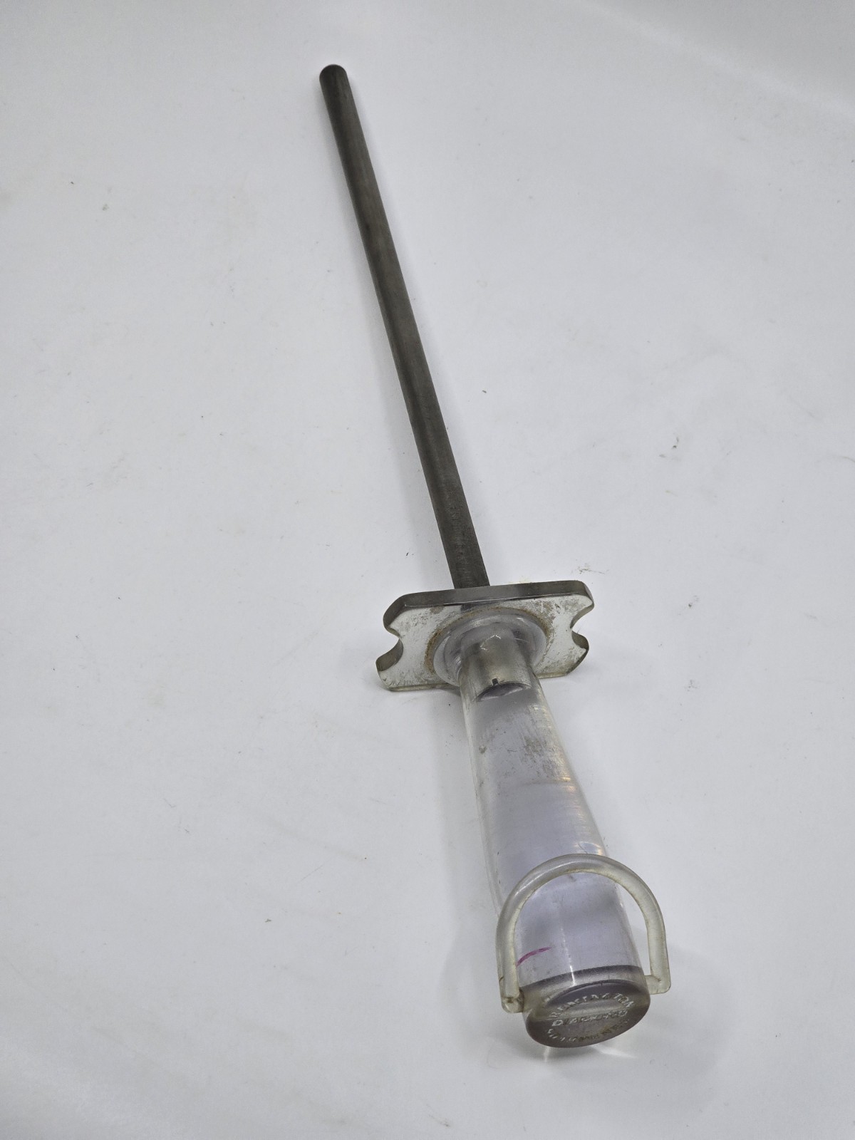 REMINGTON DIAMOND 10" STEEL ROD KNIFE SHARPENER HONE TOOL CLEAR LUCITE HANDLE