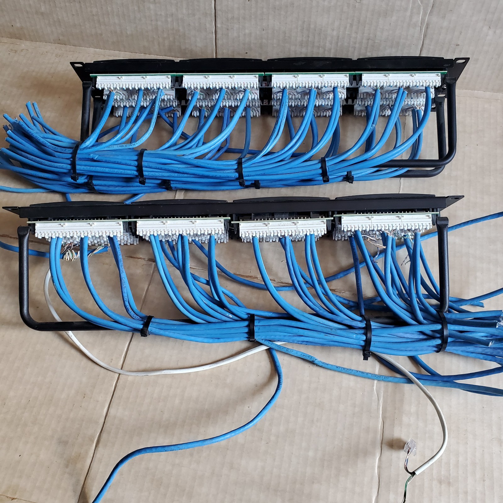 48-Port eXtreme Cat 6+ Flat 110-Style 2RU Patch Panel with Cable Management Bar
