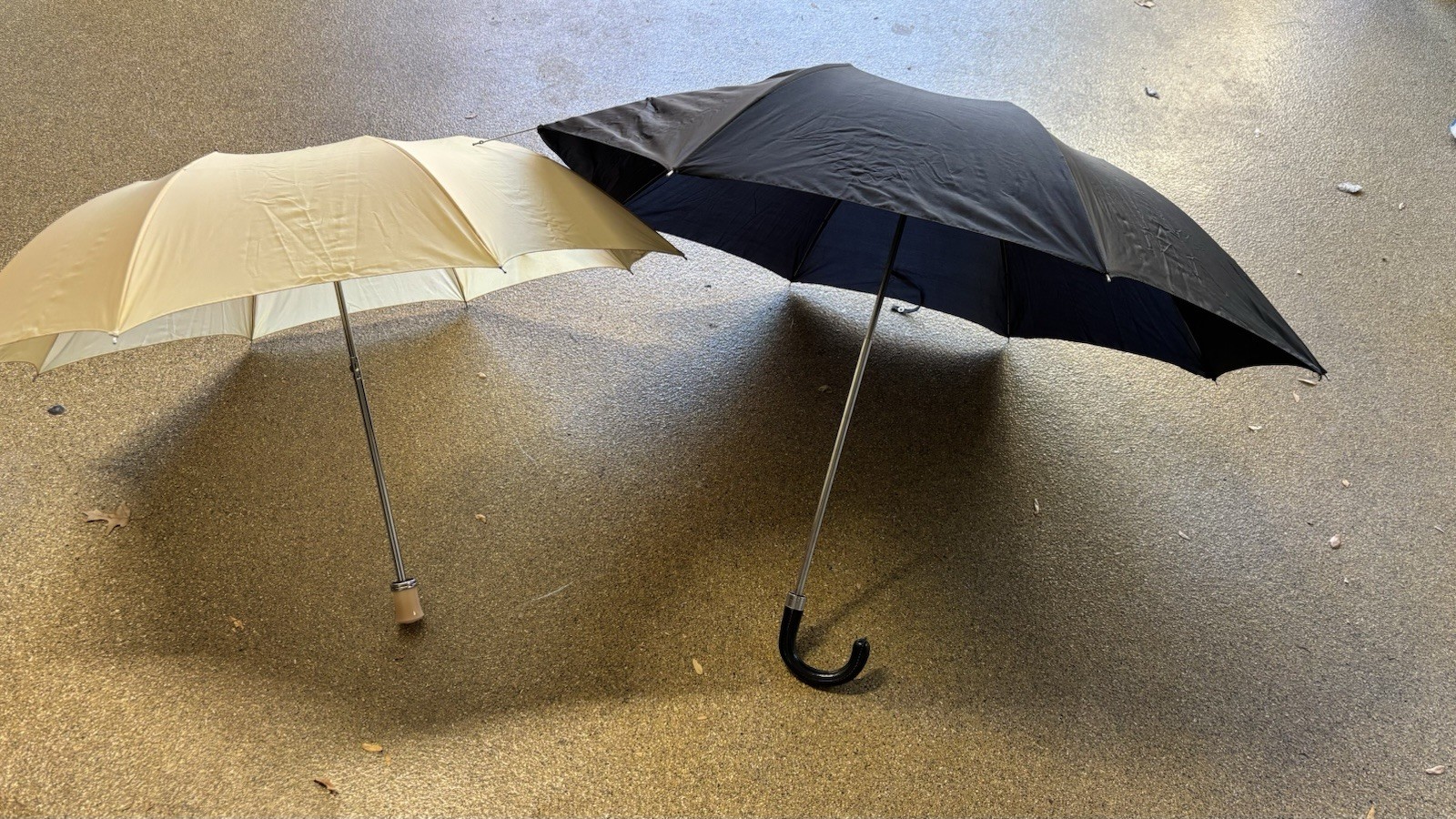Two umbrellas - Man And Woman’s Umbrellas Slightly Used - Light Yellow And Black
