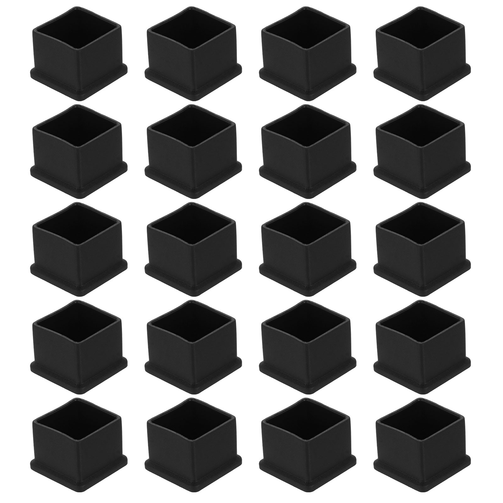 20 Pcs 0.98 x 0.98 Inch Square PVC Furniture Leg Caps, Chair Leg Floor Protector