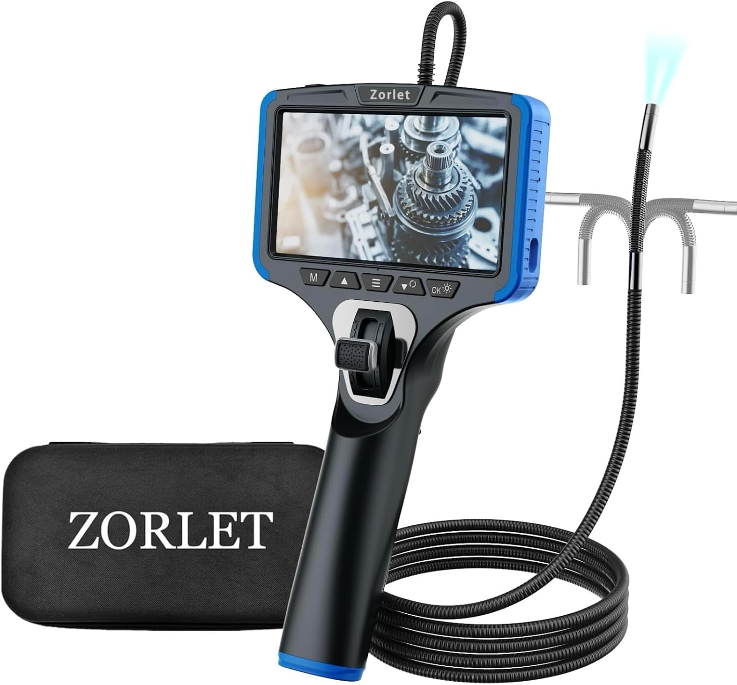 Two-Way Articulating Borescope Camera with Light, Industrial Endoscope Inspectio
