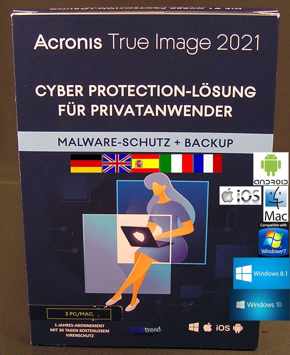 Acronis True Image 2021 Full Version 3 PC/Mac 1 Year + Universal Restore DE/ML NEW