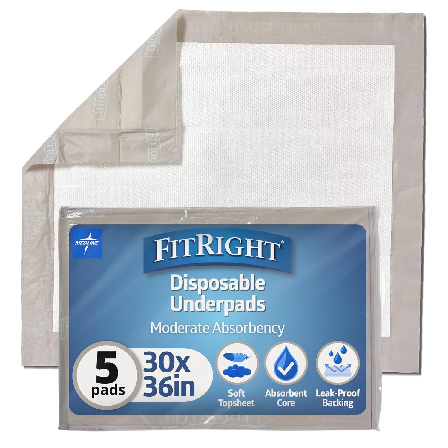 Fitright Bed Pads Disposable Adult, Heavy Duty Chux Pads, 30X36, 100 Count, Inco