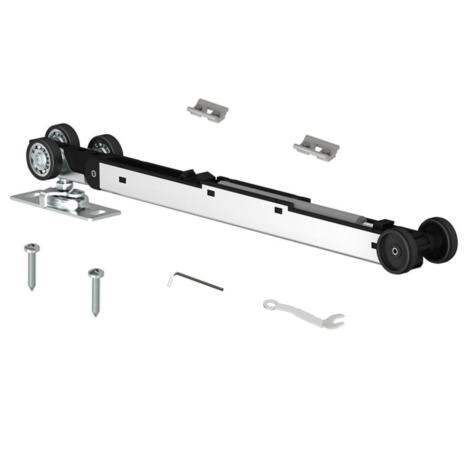 JUBEST Pocket Door Roller with 120LBS Soft Close Mechanism, Silver