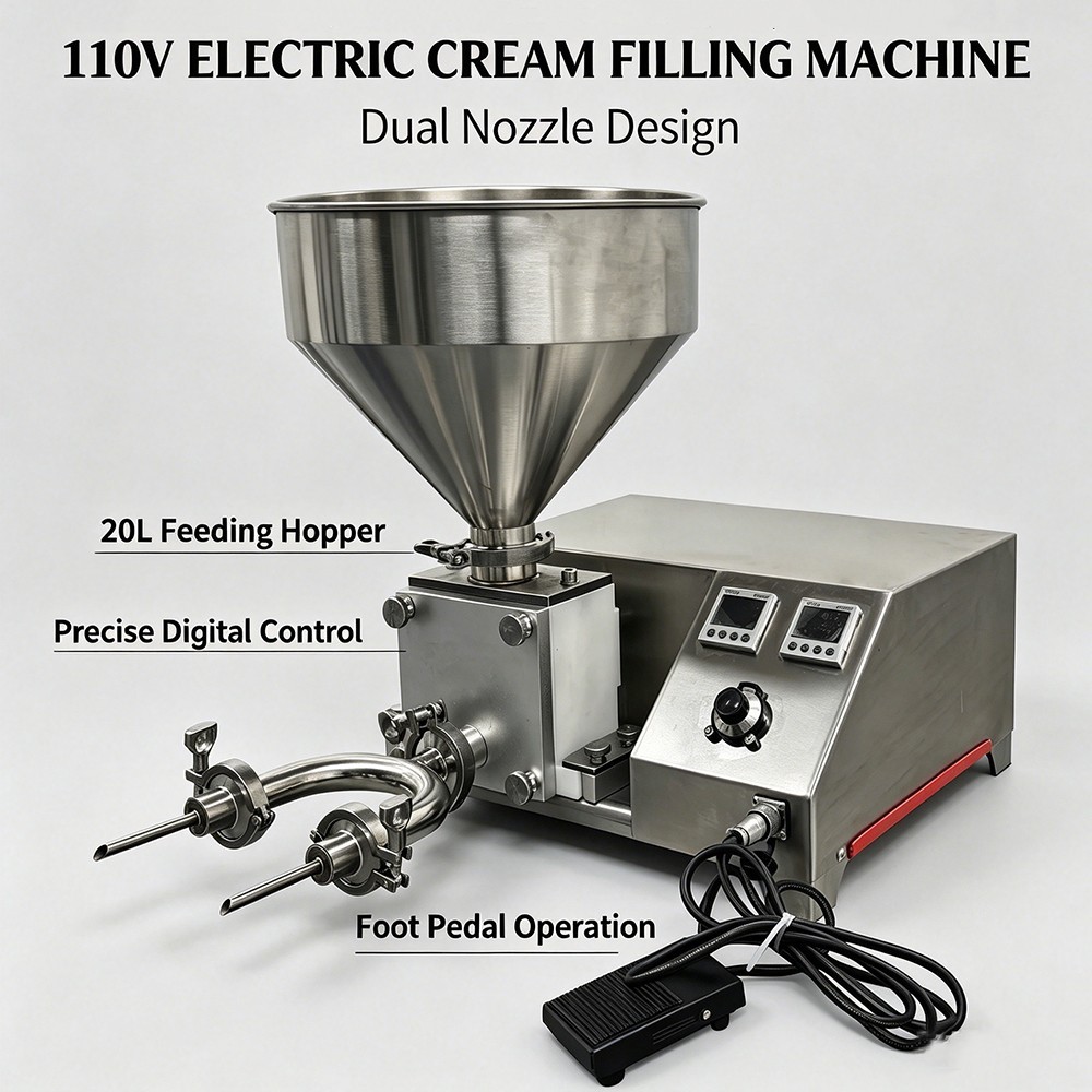 Commercial Auto Cream Filling Machine Electric Cupcake Pastry Puff Jam Filler20L