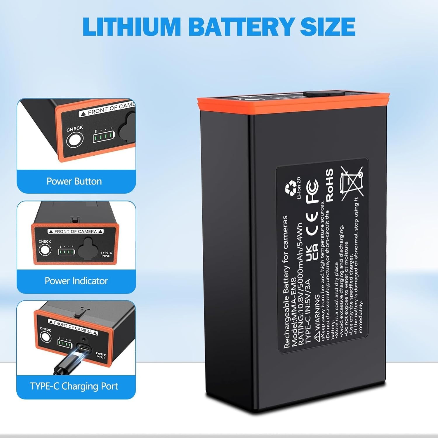 4Pack 5000mAh Battery for Moultrie Cellular Trail Cameras Edge 2/Edge/Edge 2 Pro