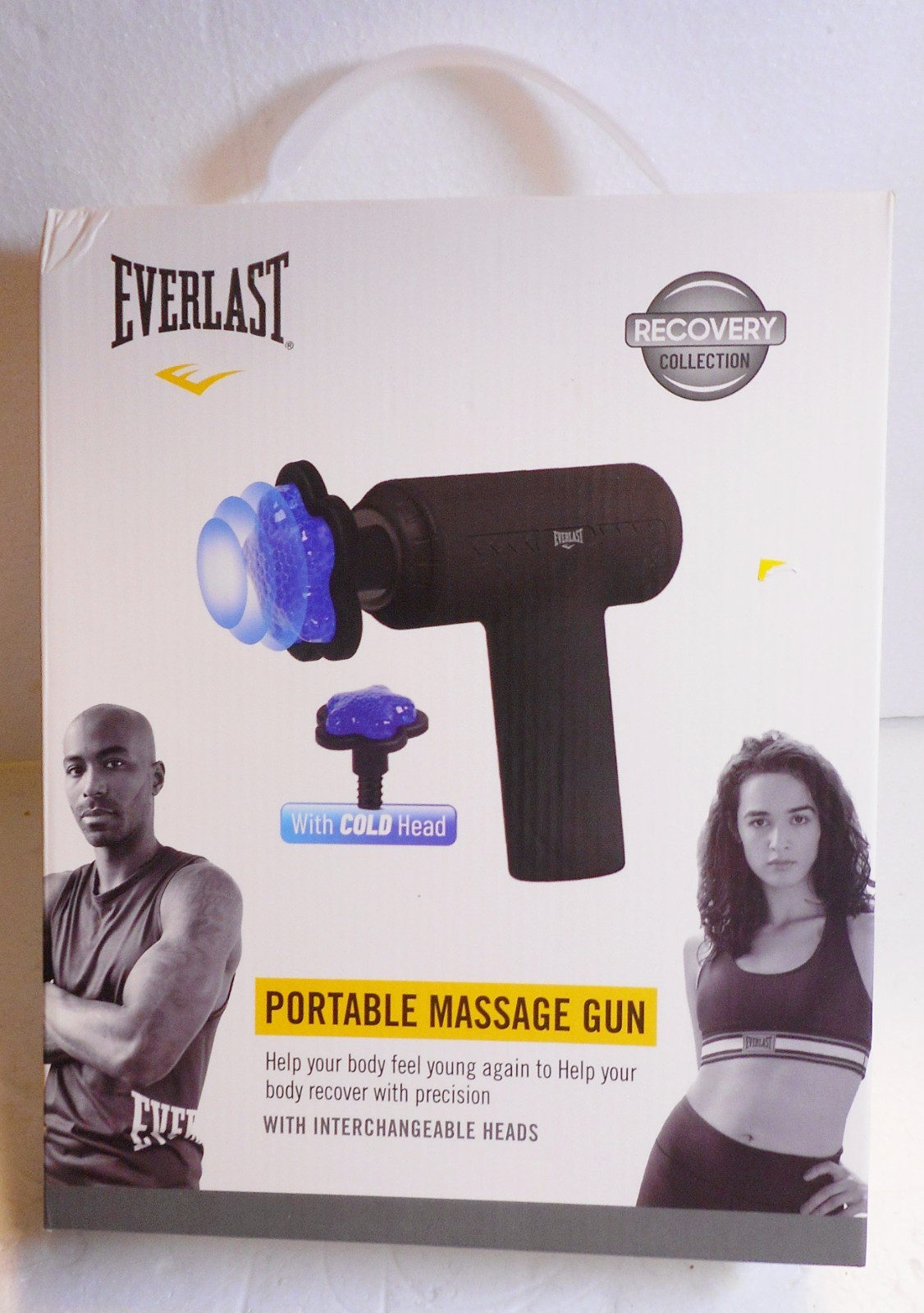 Everlast Bullet Massage Gun Rechargeable Portable Muscle Recovery w/Cold Head