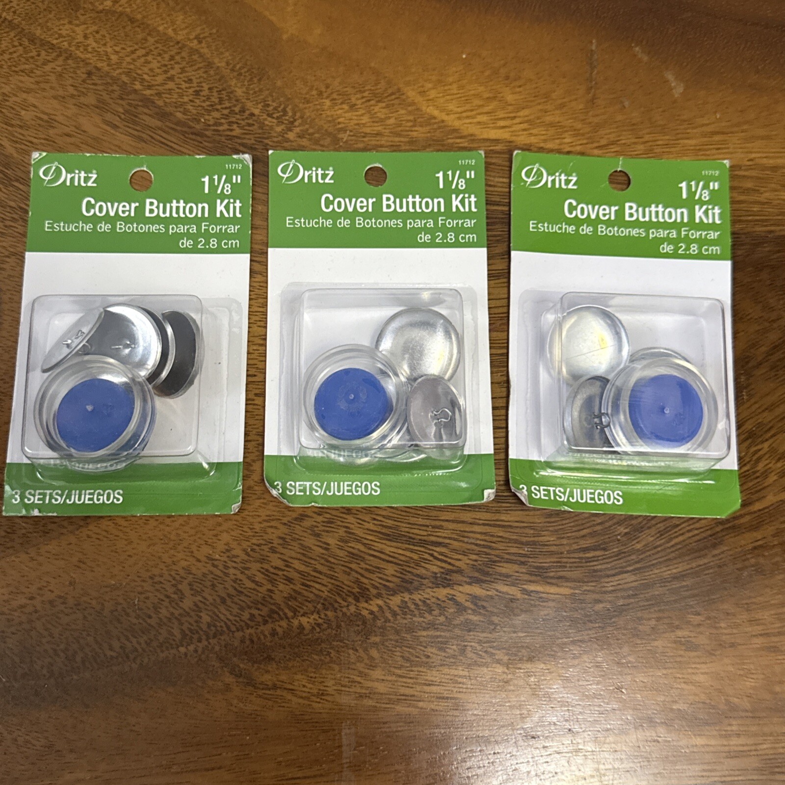 3 PACKS OF DRITZ 1 1/8" COVER BUTTON Kit 11712