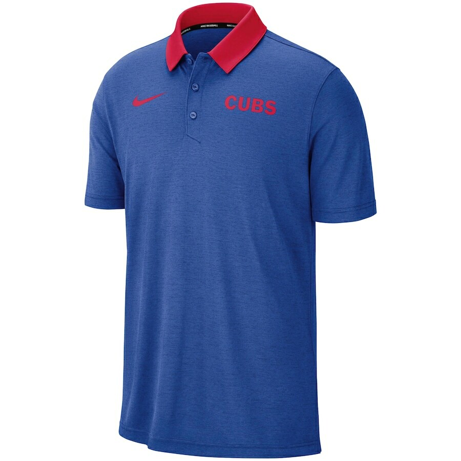 Chicago Cubs Polo Shirt Nike Performance Dri Fit Wicking Blue Men's XL X-Large