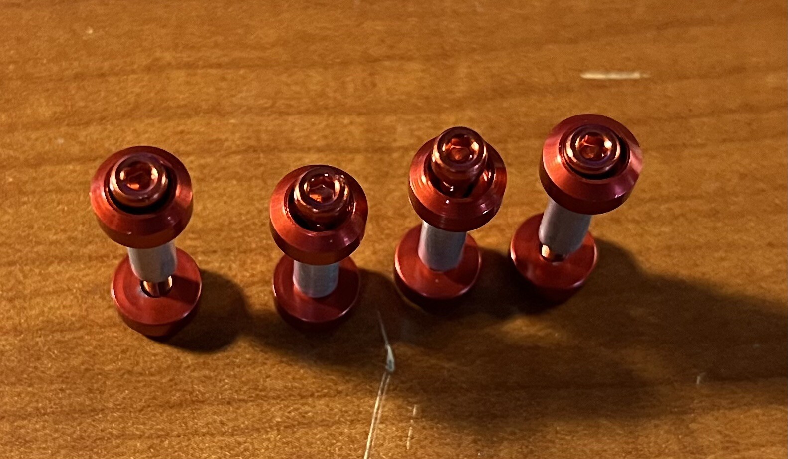 D104 Lollipop Mic Head Screws and Spacers - Raised Head Torx Head - Red