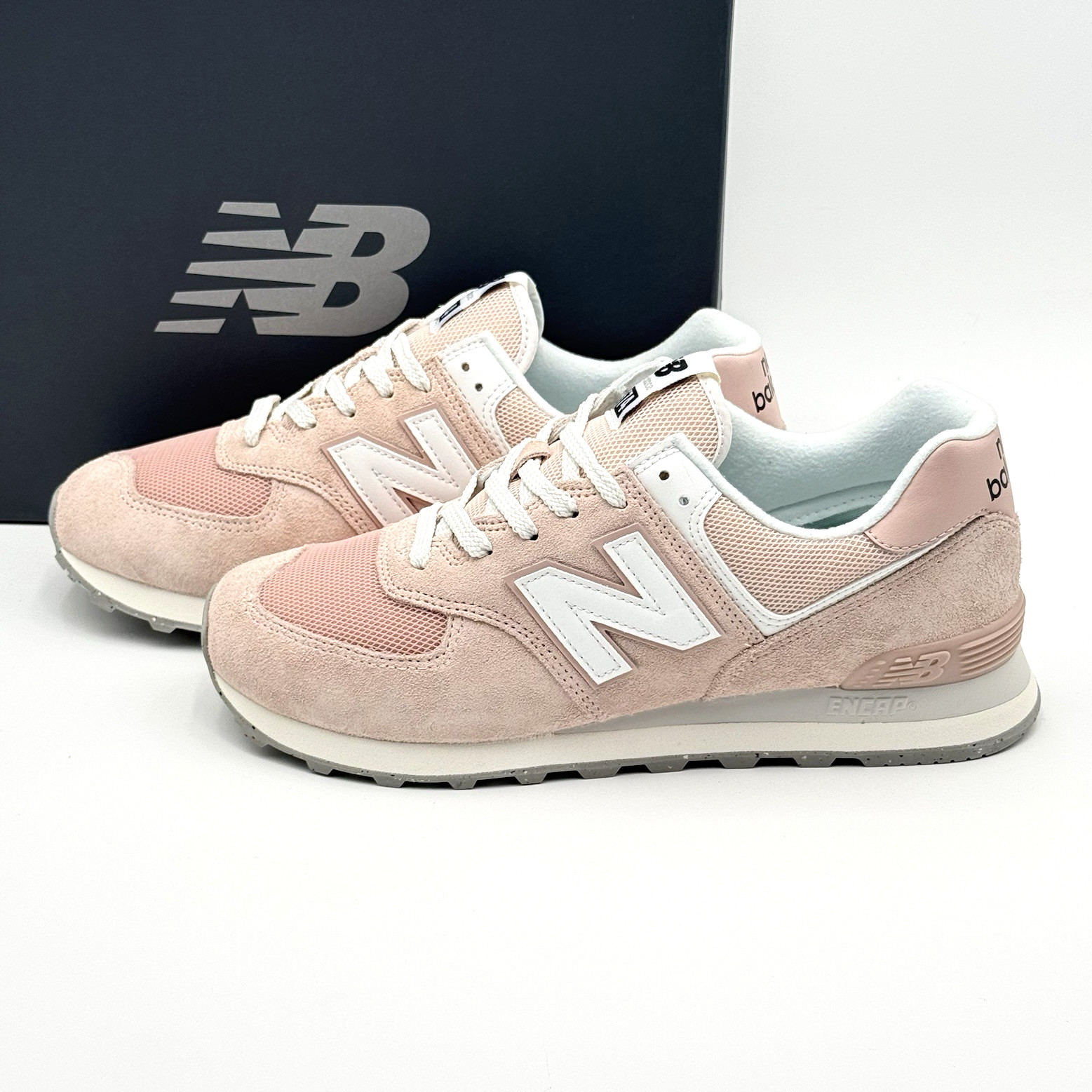 Men's Size 10 / Women's 11.5 New Balance 574 Suede Sneaker U574FPP Pink White