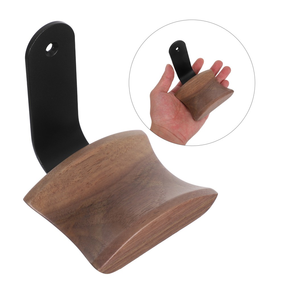 Headset Stand: Wood Headphone Wall Hanger - Space-Saving Headset Stand For