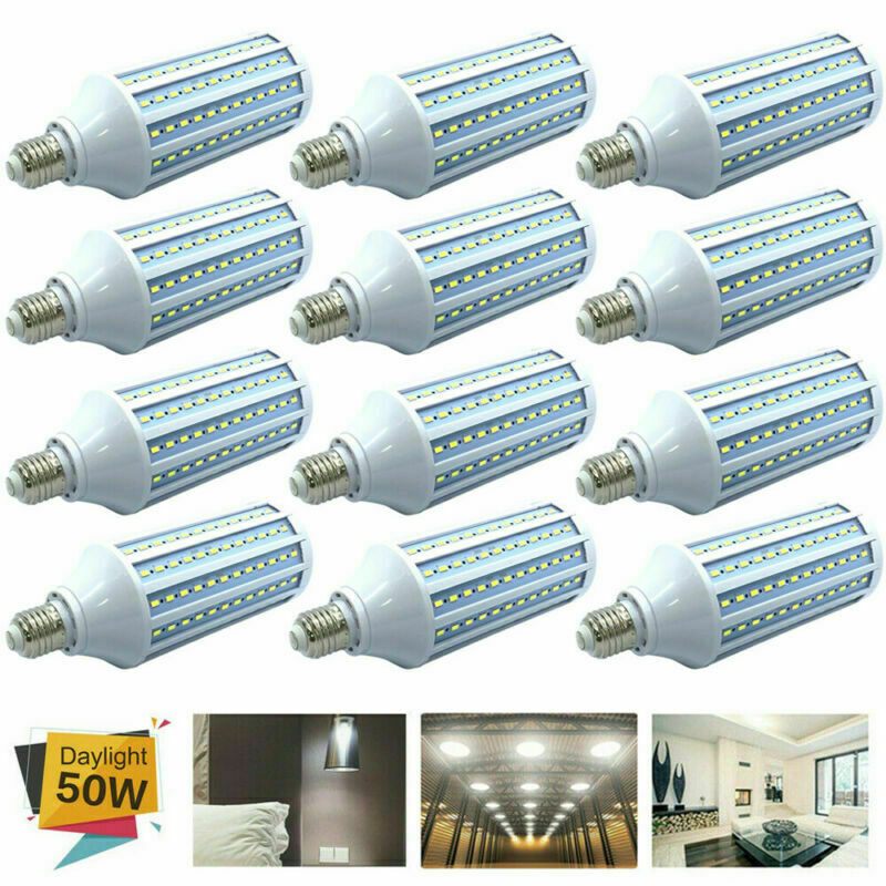 1~12Pcs 300W Eq. LED Corn Light Bulb 168-Chip E26 2600lm 50W Cool Daylight 6000K